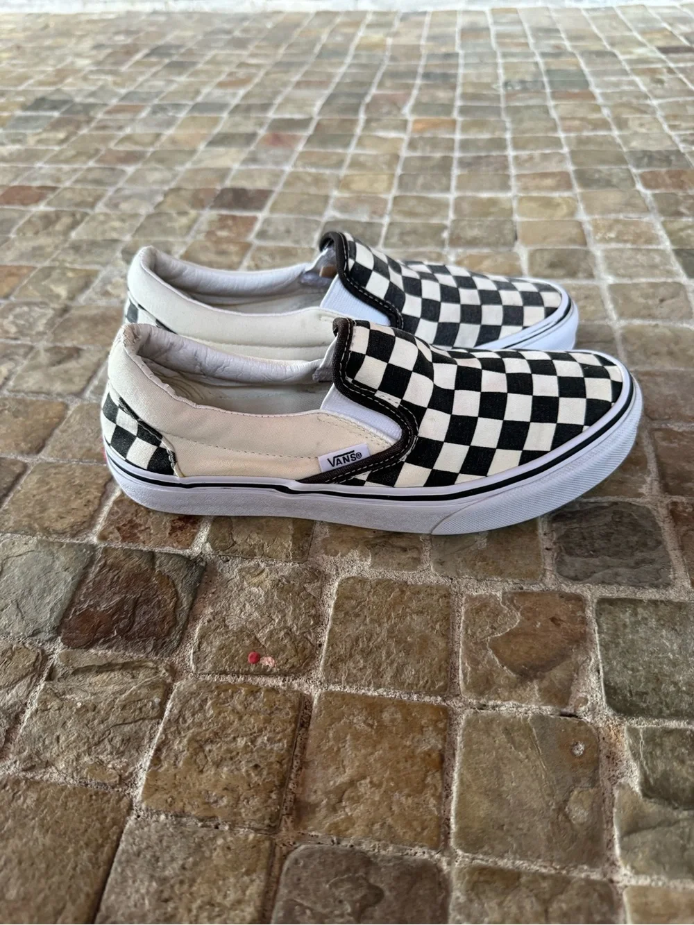 Vans Checkerboard Slip-On Shoes - Black & White